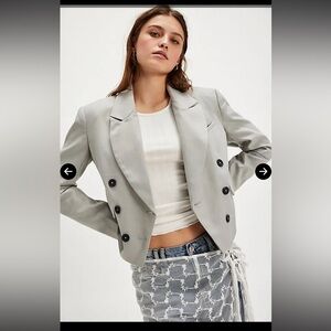 Free People Crop Double-Breasted Blazer